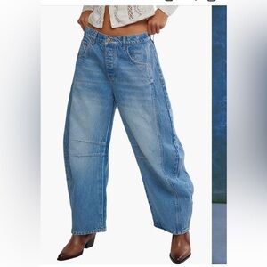 Free People Good Luck Barrel Wide Leg Jeans